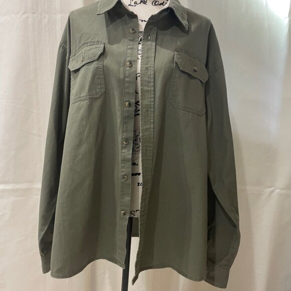 Wrangler Military Green premium quality Long sleeve Shirt size XXL - Picture 5 of 14